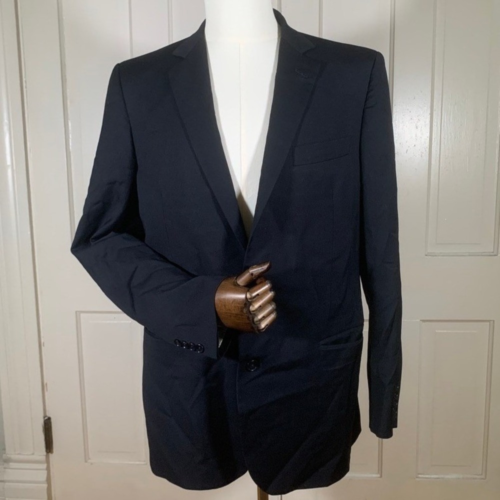 Brooks Brothers 1818 Fitzgerald Navy Wool Blazer Men 41L Made USA Italian Fabric